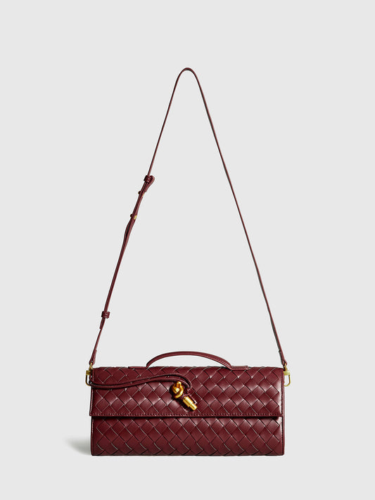 | Woven Flap Clutch and Shoulder Bag