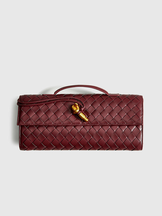 | Woven Flap Clutch and Shoulder Bag