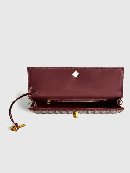 | Woven Flap Clutch and Shoulder Bag