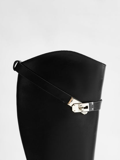 Straped Knee-High Knight Boots
