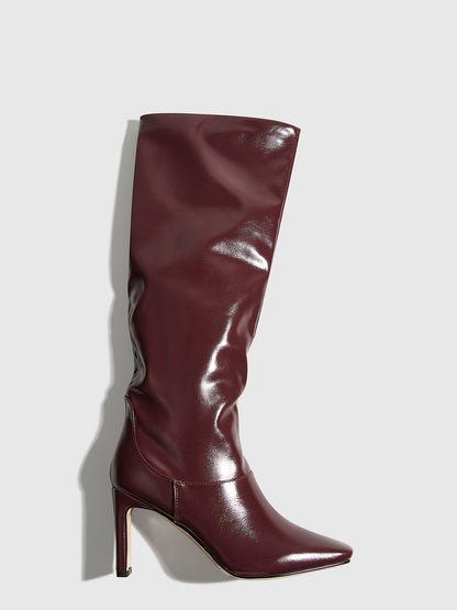 Patent Leather Knee High  Boots