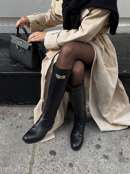 Straped Knee-High Knight Boots