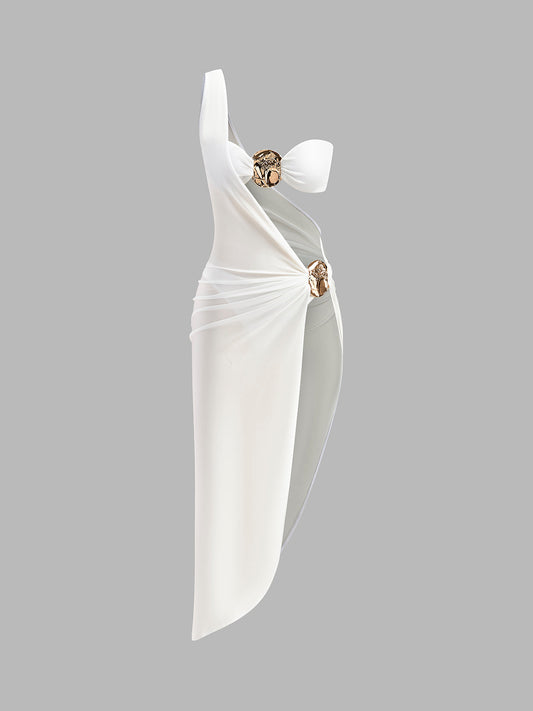 Gold Detail Bikini With Cover-Up