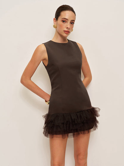 Ruffled Hem Sleeveless Dress
