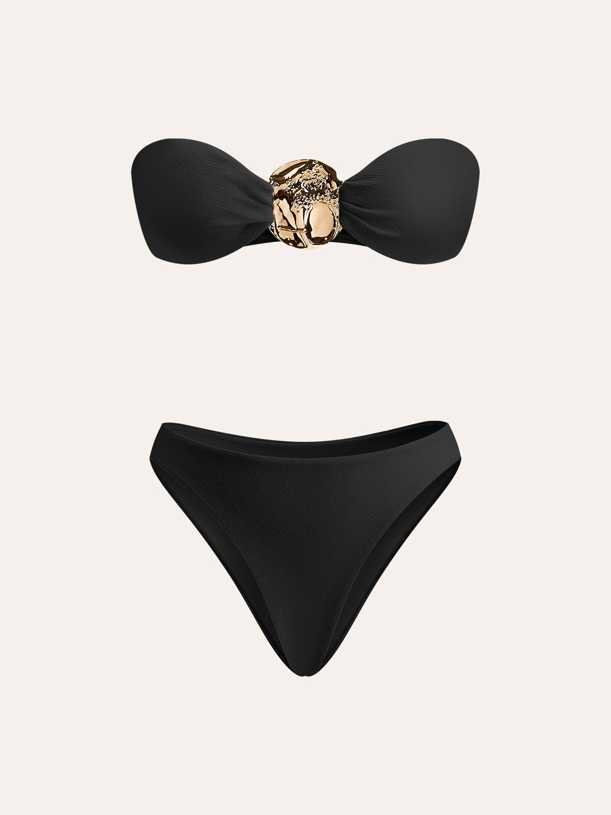 Gold Detail Bikini With Cover-Up