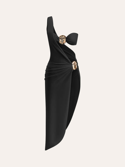 Gold Detail Bikini With Cover-Up