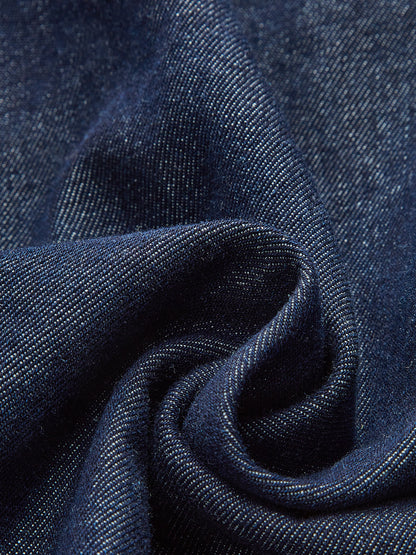Denim Belted Halter Neck Midi Dress