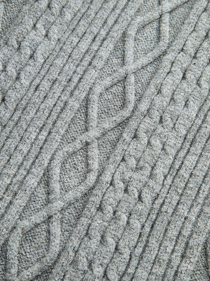 Cable Knit Mid-Waist Drawstring Pants