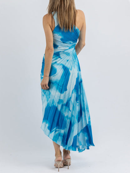 Ocean Breeze-One Shoulder Dress