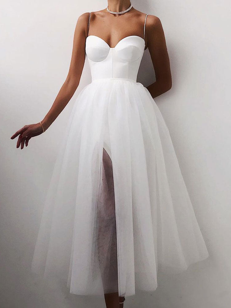 Black Dress Women Sweetheart Sleeveless Birthday Party Midi Dresses