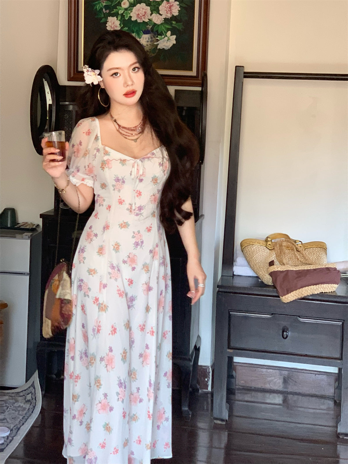 Magnolia Scent Embroidered Maxi Dress – Graceful   Floral Edition
