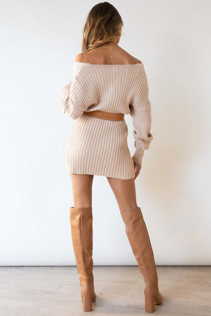 Eloise V-neck Knit Mini Dress