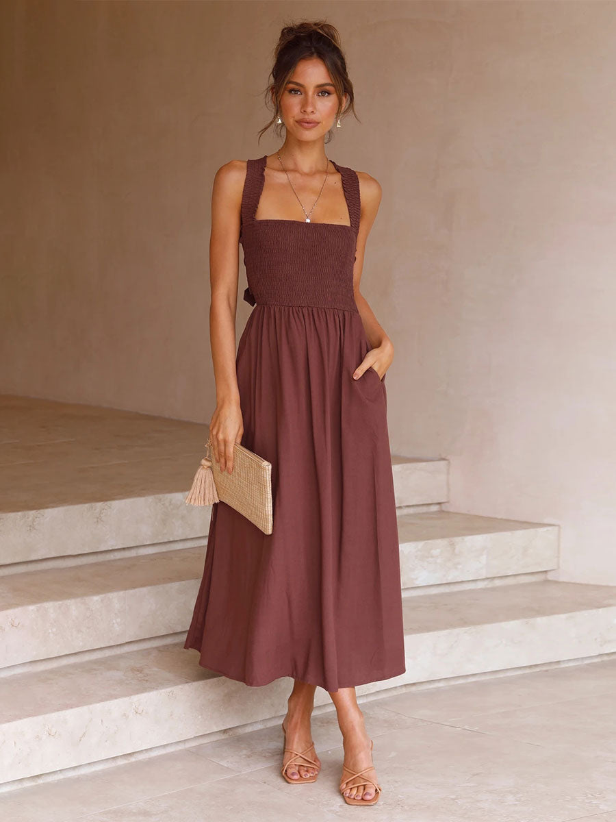 Birthday Maxi Dress Sleeveless Casual Layered Long Dress