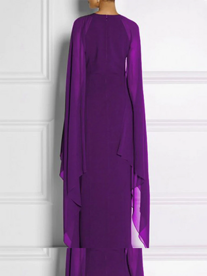 Loose Solid Color Round-Neck Maxi Dresses