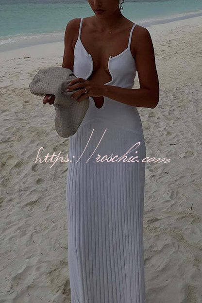 Modern Charm and Creativity Sexy Hollow Out Sling Maxi Dress