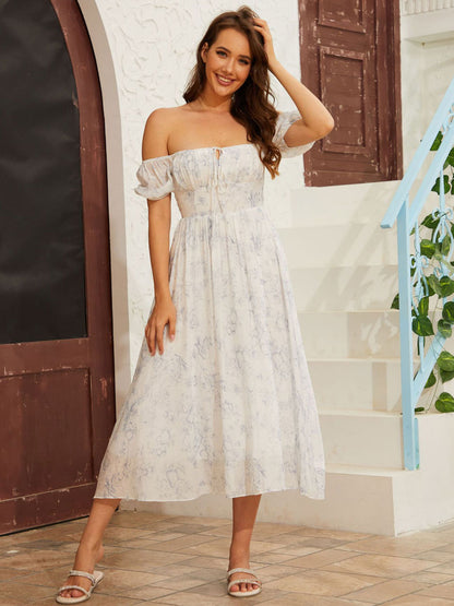 Convertible Dress Floral Lace Up Backless Summer Casual Midi Dresses