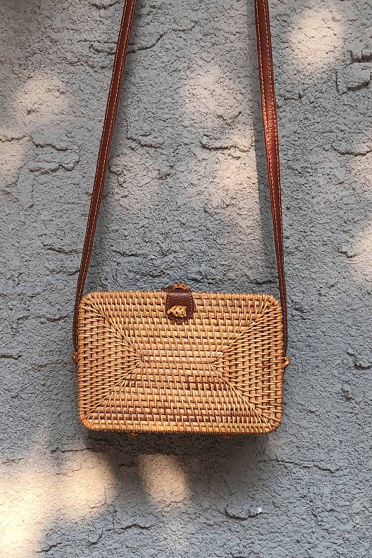 Bali Rattan Straw Handmade Crossbody Bag