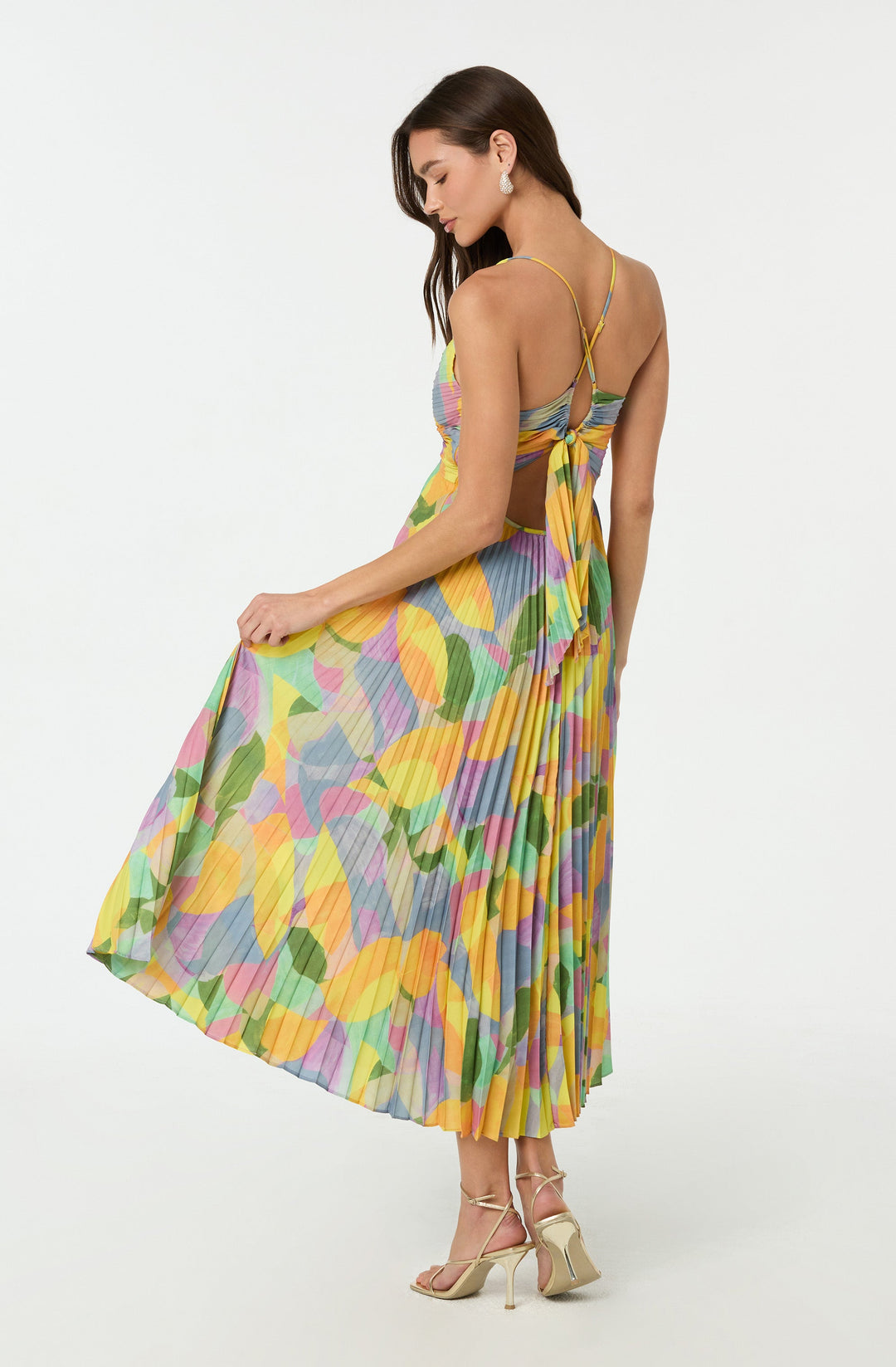 | Multicolour Pleated Midi Dress