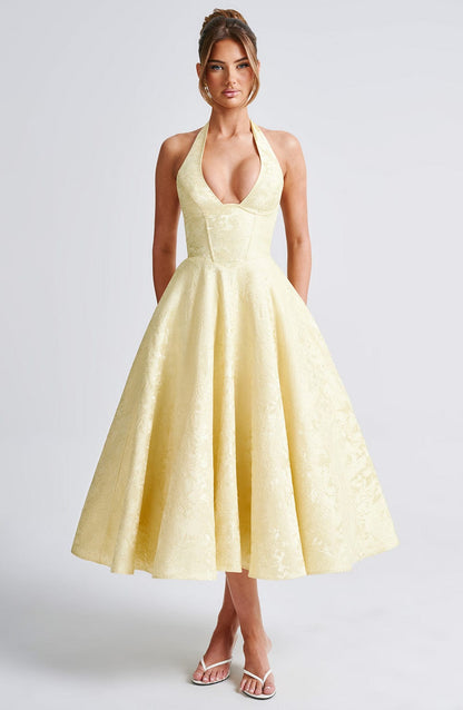 | Vintage Halterneck Midi Dress