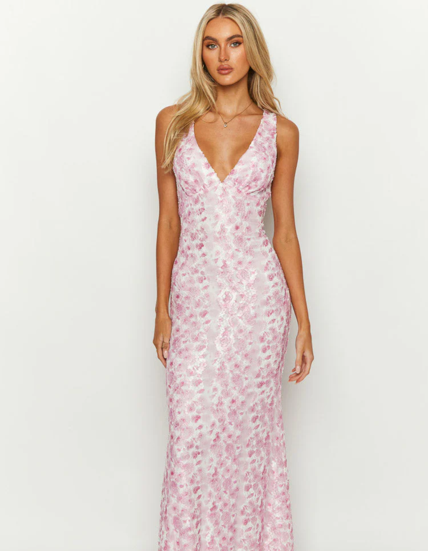 | Floral Sheen Maxi Dress