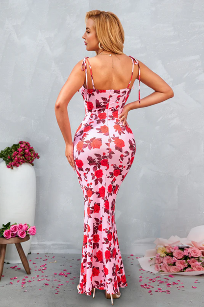 | Bodycon Maxi Dress in Rosé Bloom