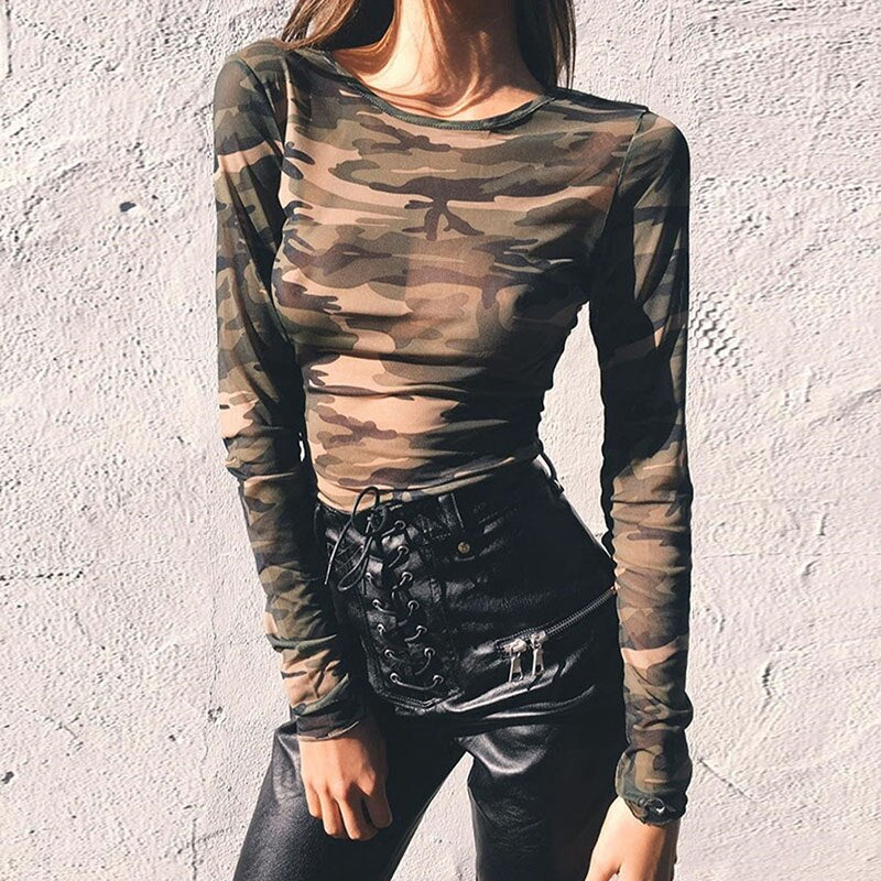 DressBetty - Camouflage Print T-shirt
