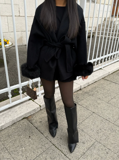 Luciana Belted Fur Coat