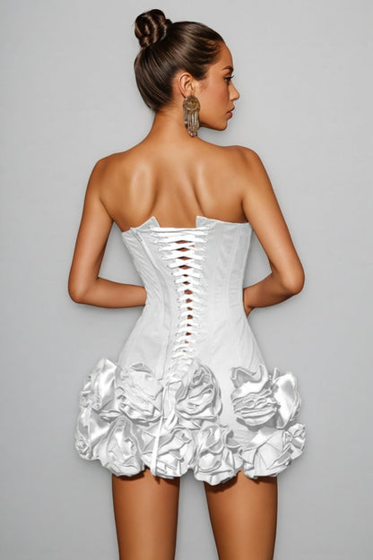 Xerxes Strapless Flower Mini Dress