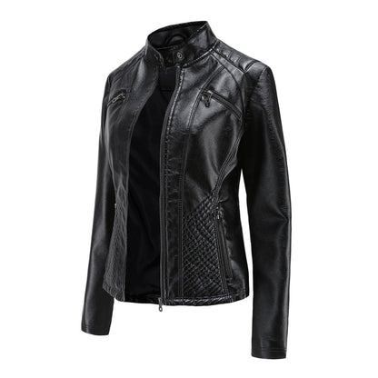 | Women’s Classic Zip-up Biker Jacket