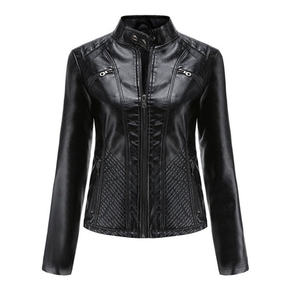 | Women’s Classic Zip-up Biker Jacket