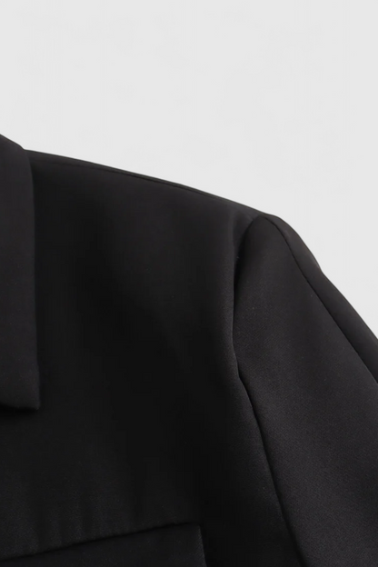 Cropped Utility Jacket | Turn-Down Collar, Flap Pockets