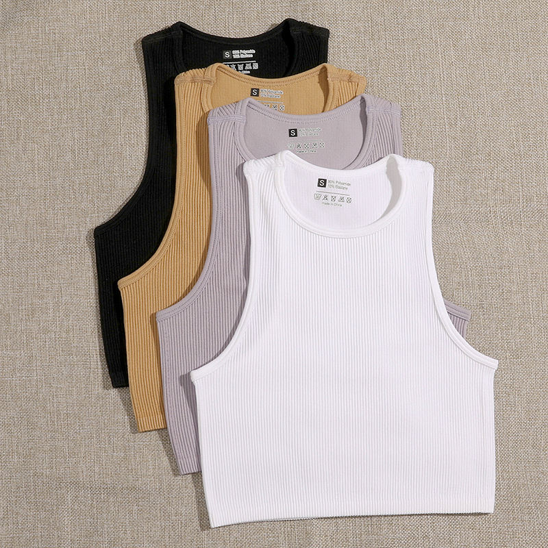 DressBetty - Solid Basic Seamless Streetwear Tank Tops