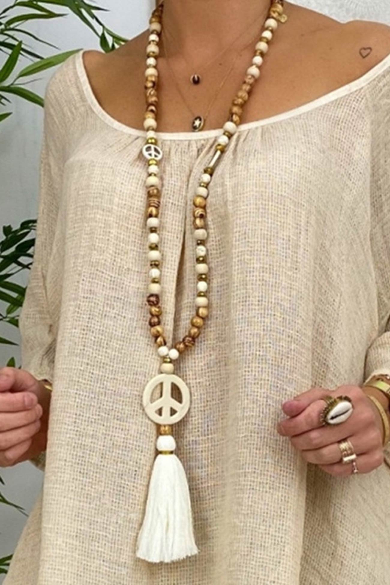 Bohemian Beaded Tassel Necklace