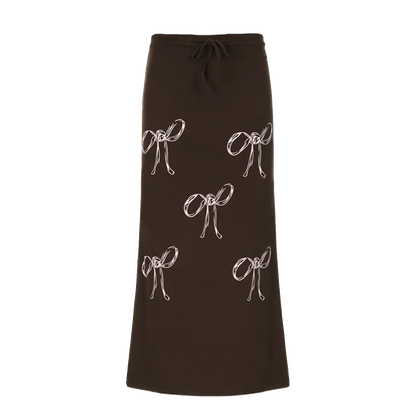 Bow Print Maxi Skirt