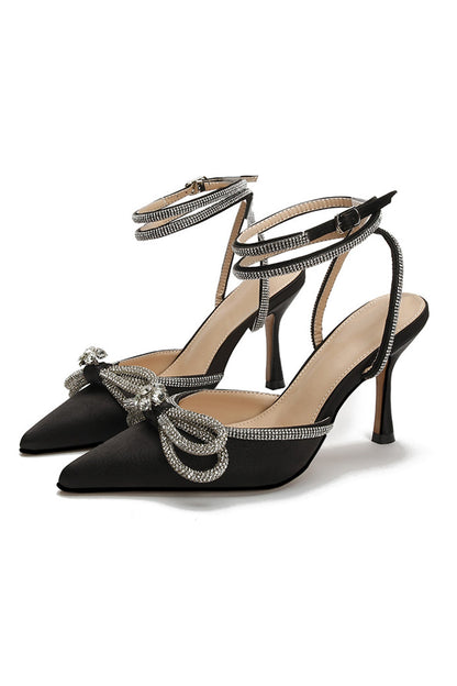 Bow Rhinestone High Heels