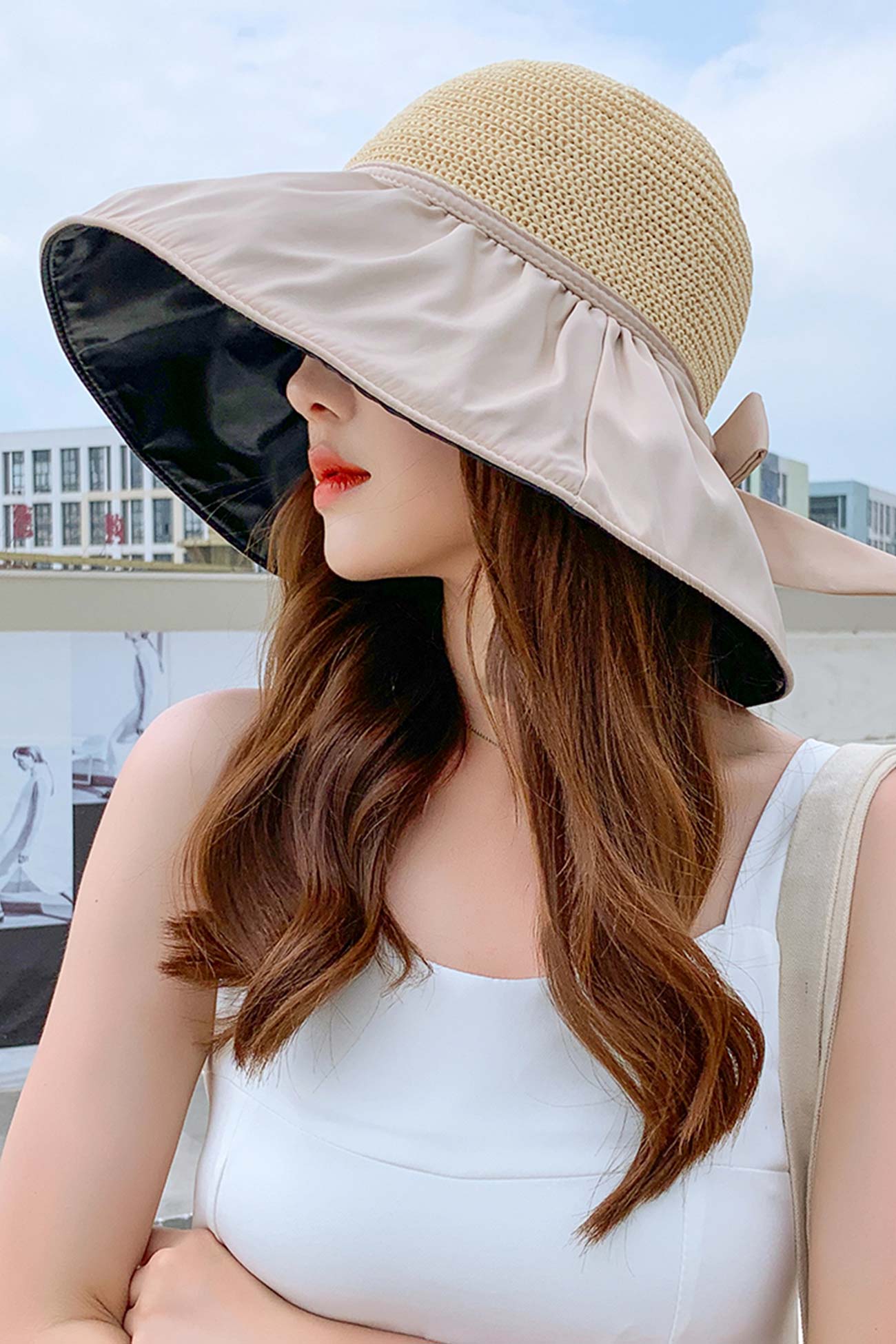 Bow Ties Wide Brim Sun Hat UPF50+