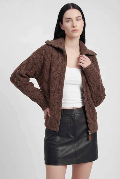 Maison Extra-Heavy Knit Zip Cardigan | Turn-Down Collar | Relaxed Fit