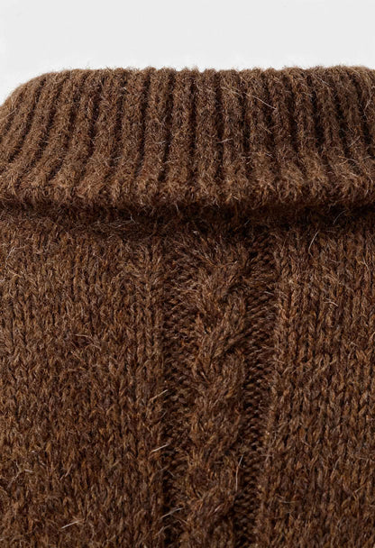 Maison Extra-Heavy Knit Zip Cardigan | Turn-Down Collar | Relaxed Fit