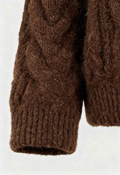 Maison Extra-Heavy Knit Zip Cardigan | Turn-Down Collar | Relaxed Fit