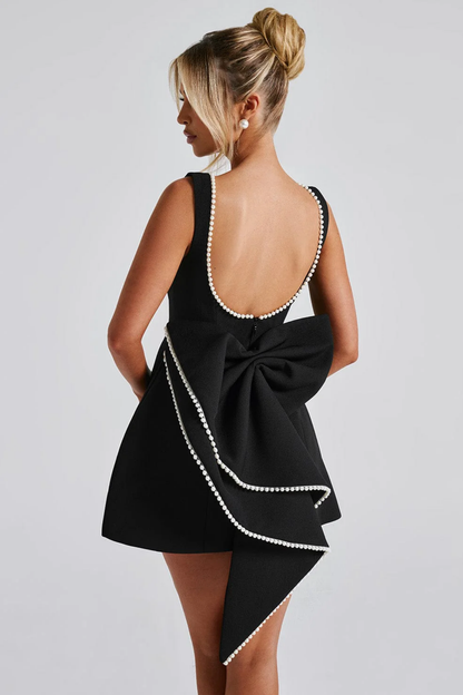 | Pearl Bow Detail Mini Dress