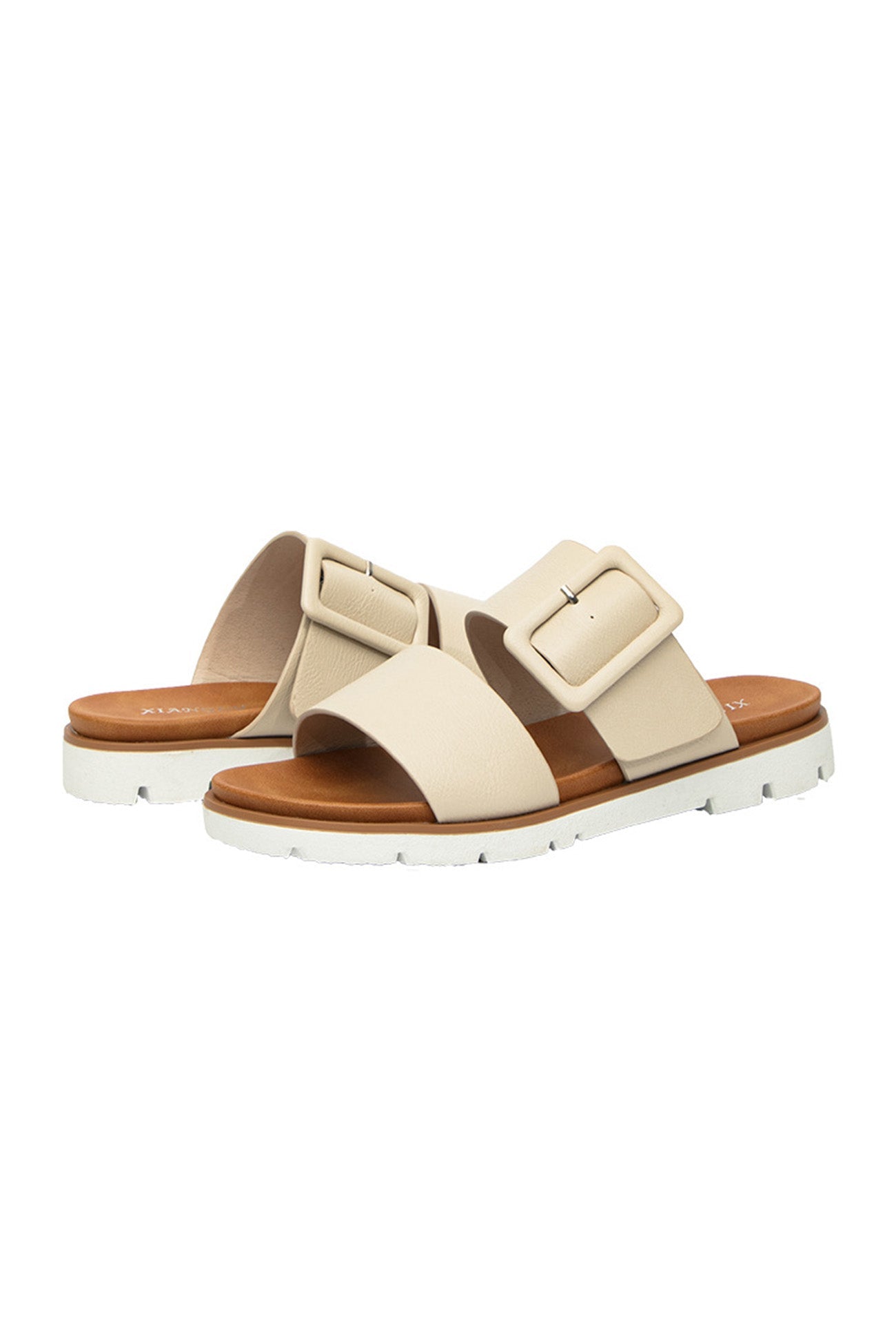 Buckle Strap Platform Slide Sandals