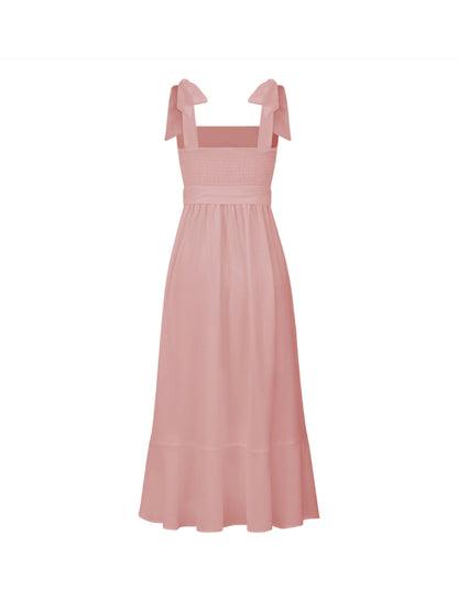 AVIANCA SHOULDER TIE BRIDAL MIDI DRESS - MAUVE