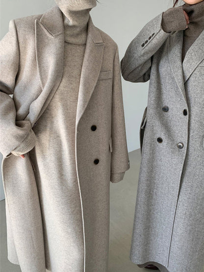 Casual Long Sleeves Loose Solid Color High-Neck Sweater Dresses