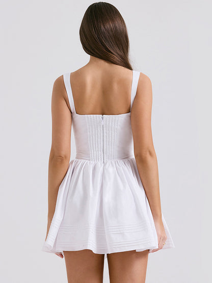 Floral Dress Mini Dresses Dresses Floral Print Lace Up Straps Neck Sleeveless No Open Seam Elegant Fall Short