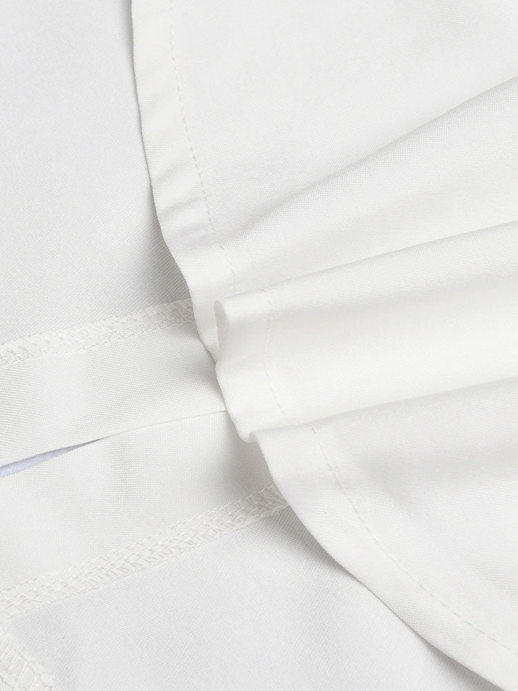 Dresses Shirt Dresses Midi Dress White Turndown Collar Long Sleeves