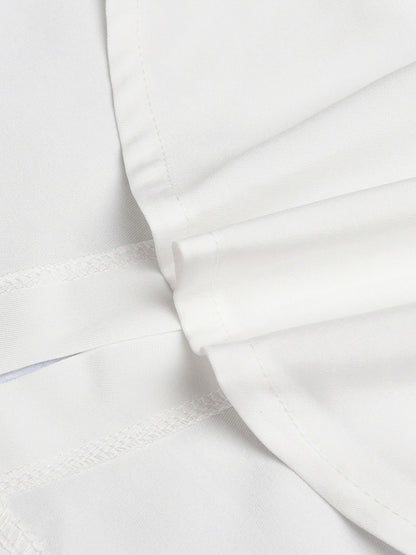 Dresses Shirt Dresses Midi Dress White Turndown Collar Long Sleeves
