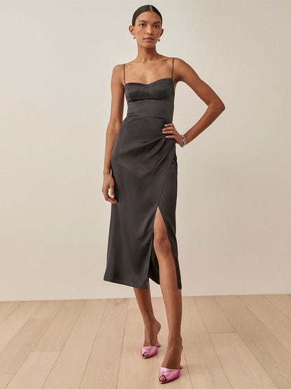 Sexy Sweetheart Neck Sleeveless Midi Dress