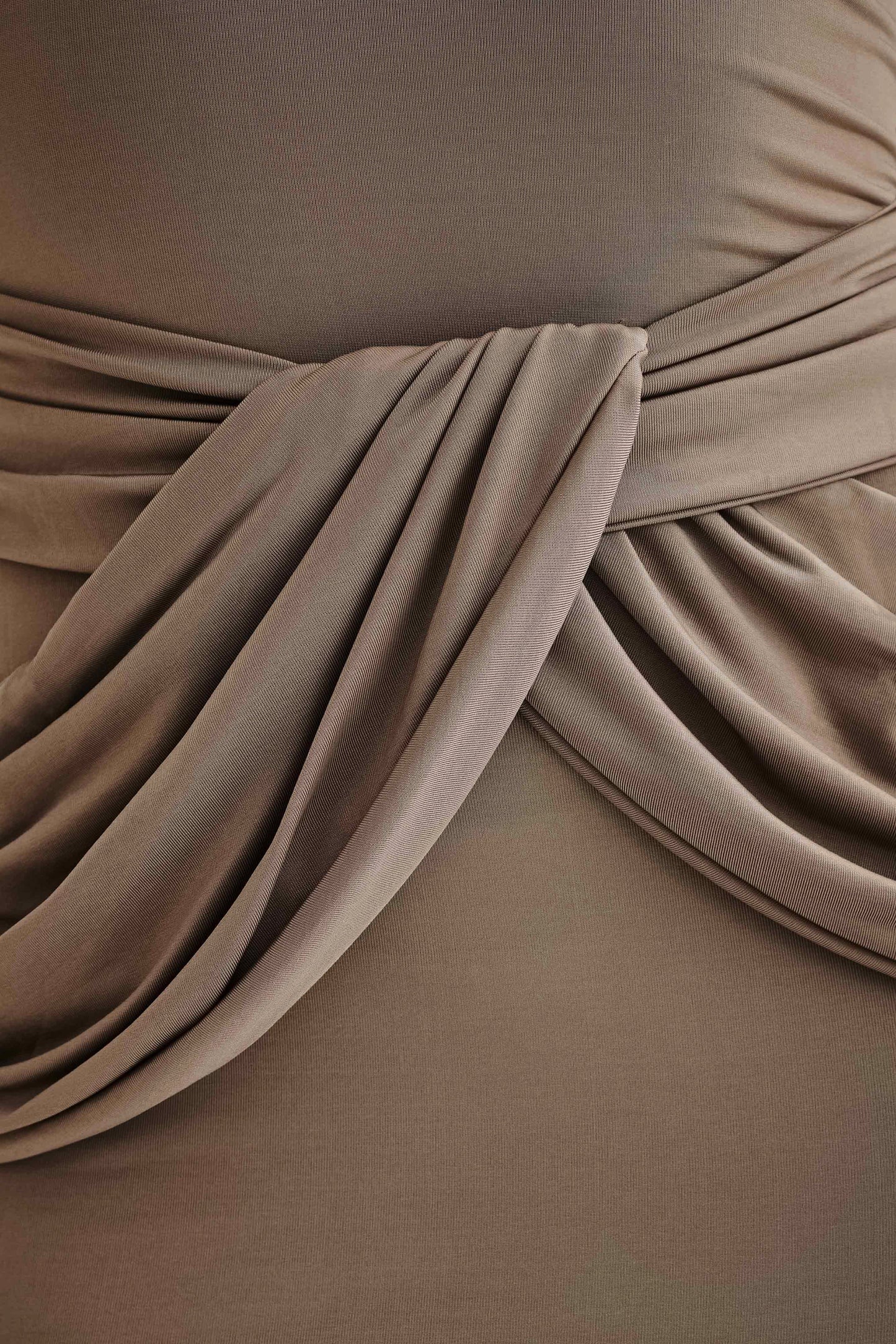 Jersey Solid Knotted Midi Dress