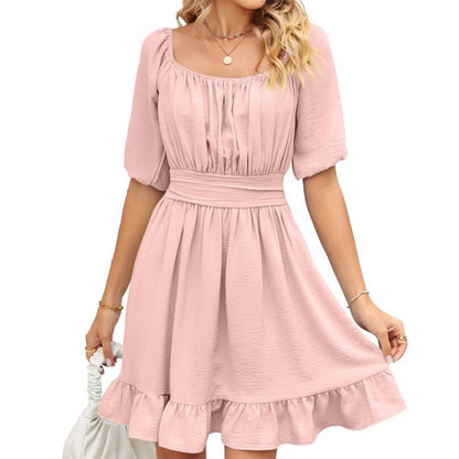 Stylish Square Neck Open Back Mini Dress in Vibrant Colors