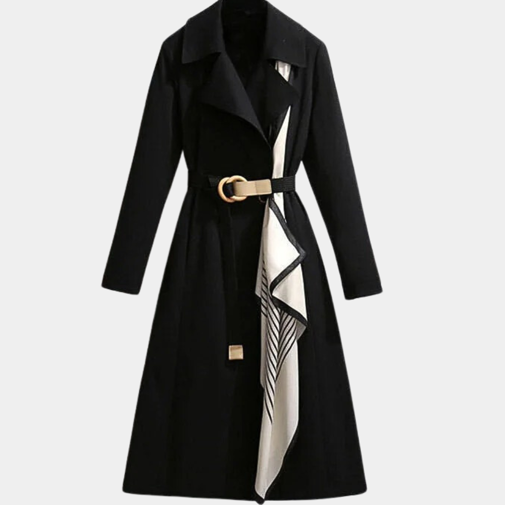 The Dakota — Belted Coat with Contrast Lapel Detail